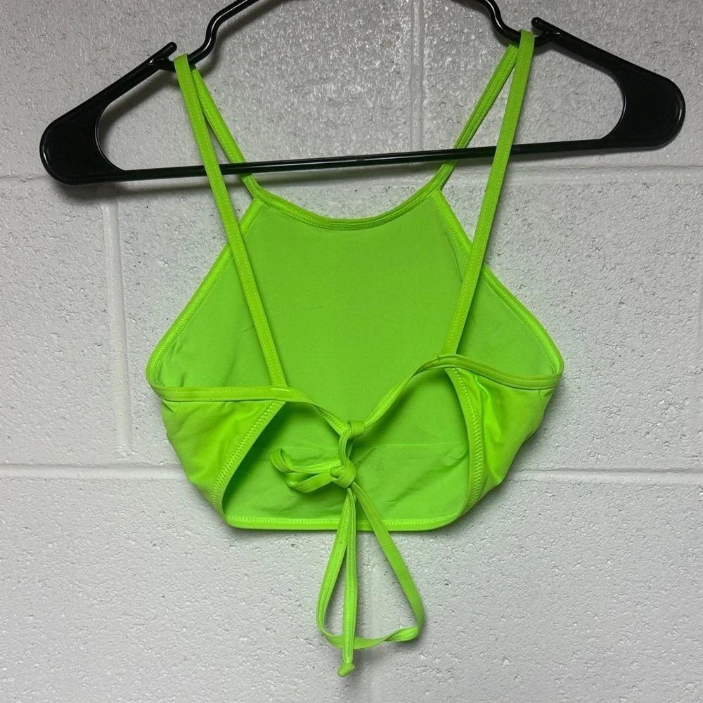 SKIMS Neon Green High Neck Bikini Top